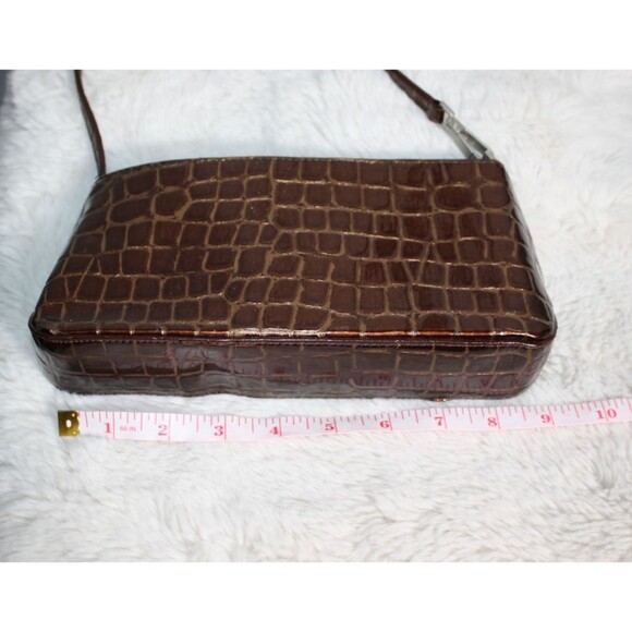 Kenneth Cole Reaction Brown/Copper Faux Alligator Print Clutch Shoulder purse - Picture 9 of 16